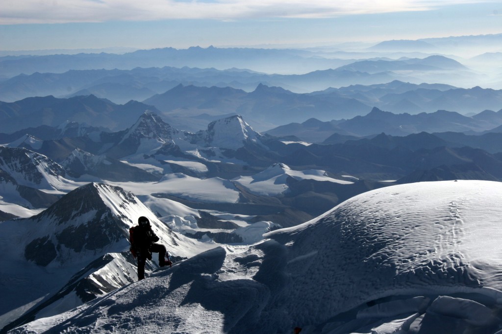 Approaching the summit of Everest